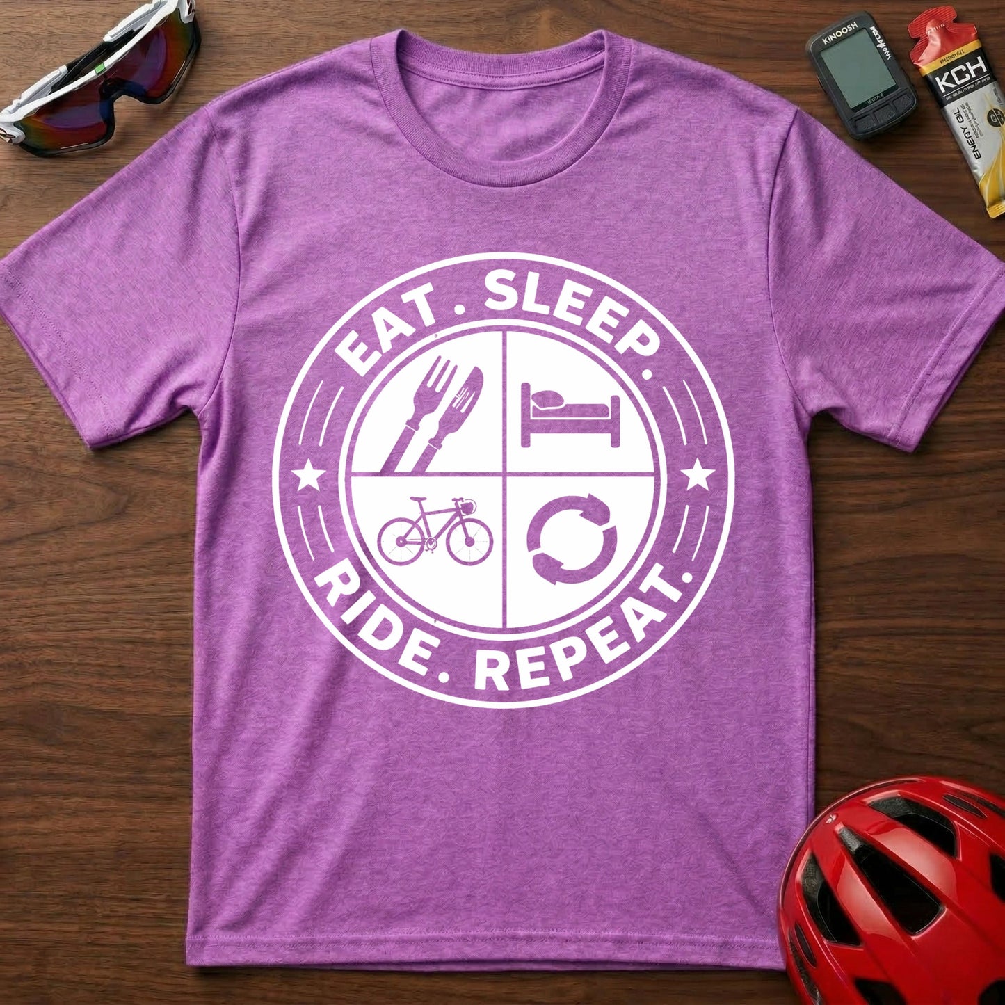 Eat. Sleep. Ride. Repeat Cycling  T-Shirt