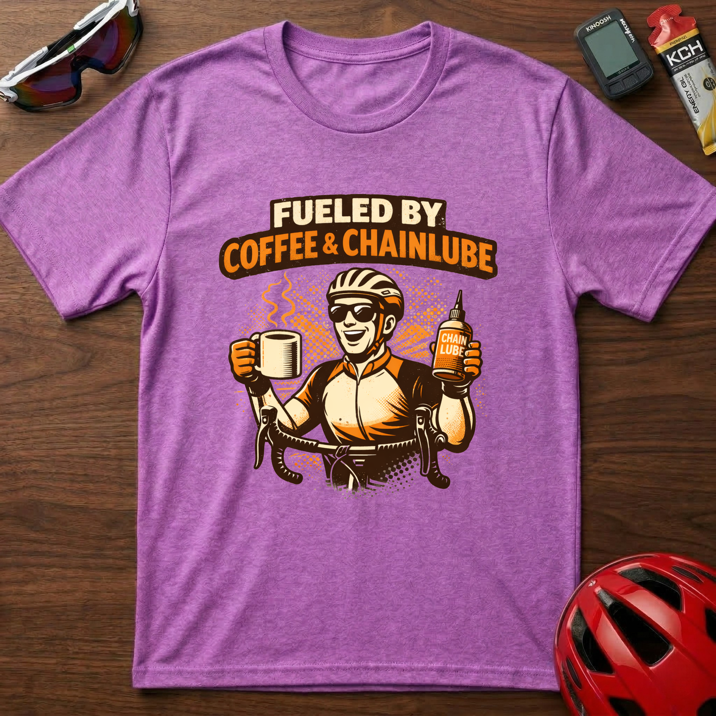 Fueled by Coffee and Chain lube Cycling T-Shirt