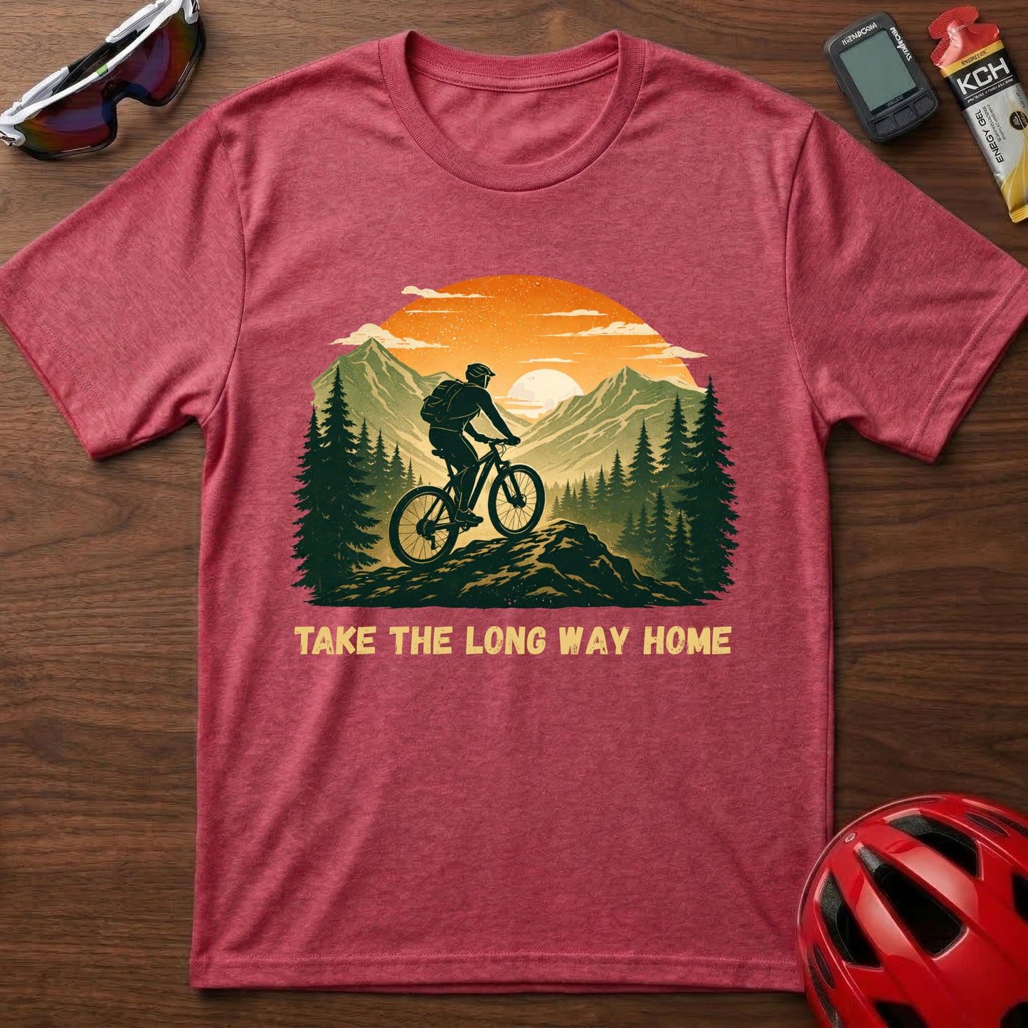 Take The Long Way Home MTB Cycling  T-Shirt