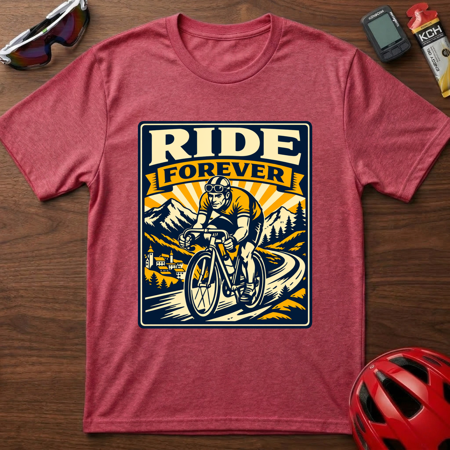 Ride Forever Cycling T-Shirt —Vintage Cycling Graphic Tee
