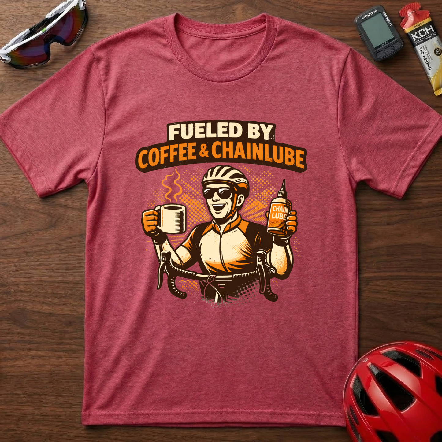 Fueled by Coffee and Chain lube Cycling T-Shirt