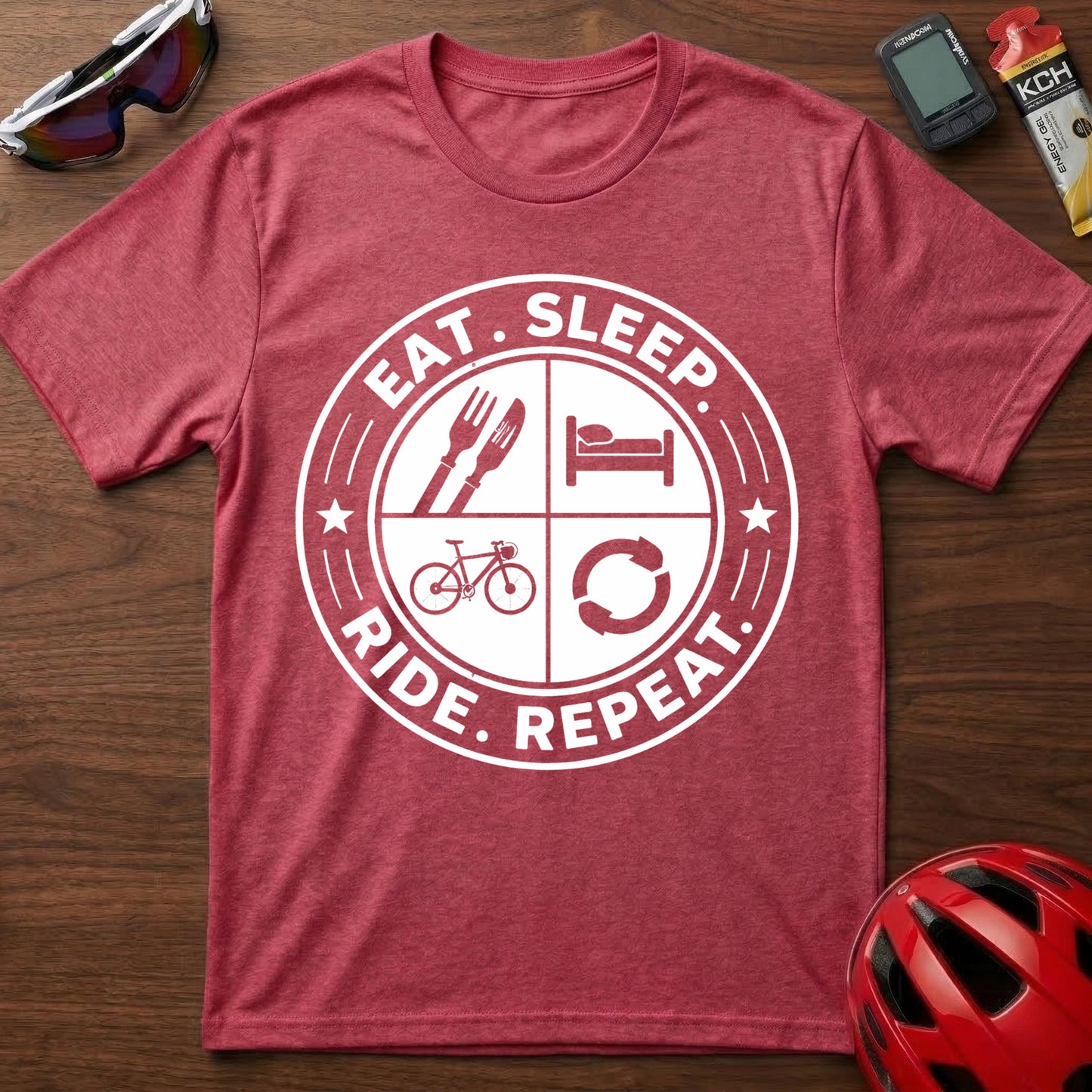 Eat. Sleep. Ride. Repeat Cycling  T-Shirt