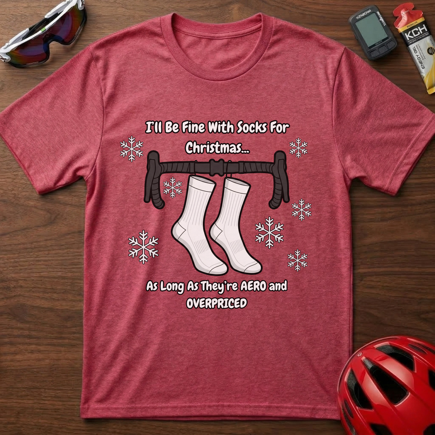 I'll be fine with socks for Christmas Cycling T-Shirt