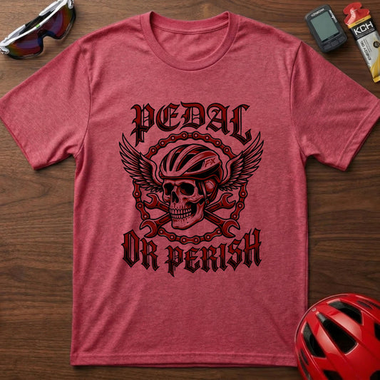 Pedal or Perish Skull Cycling T-Shirt