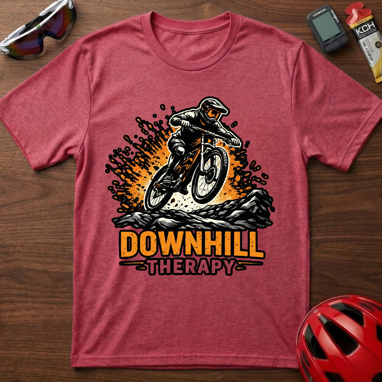 Downhill Therapy Mountain Biking T-Shirt — MTB Rider Gift