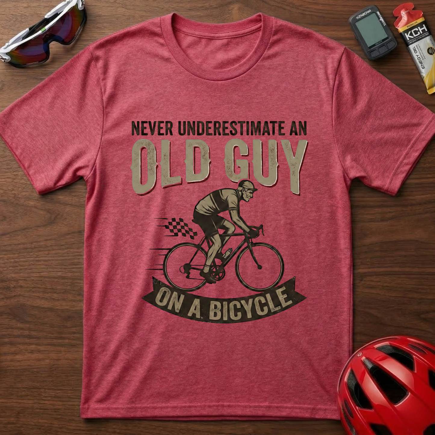 Never Underestimate An Old Guy Cycling  T-Shirt