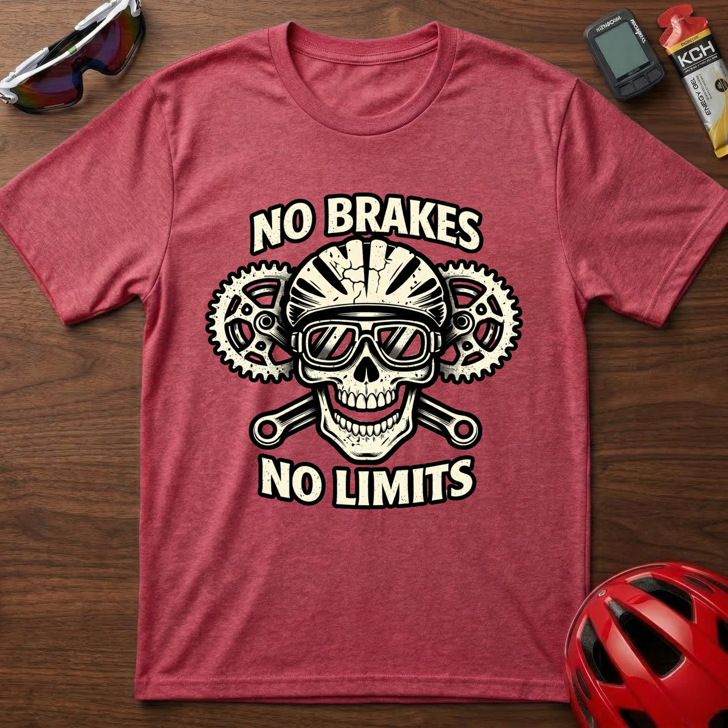 No Brakes No Limits Downhill MTB Cycling  T-Shirt