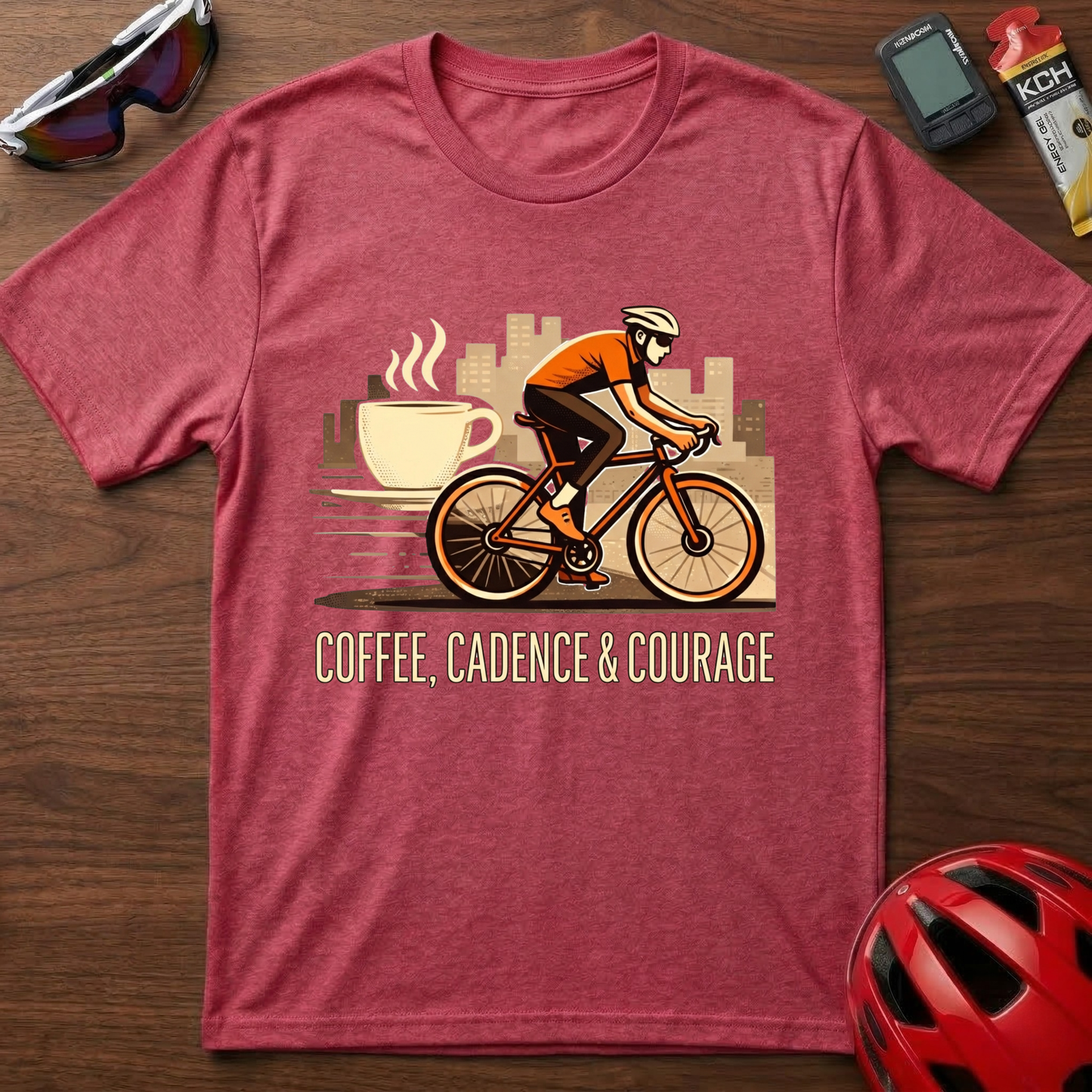 Cadence, coffee & courage Cycling T-Shirt