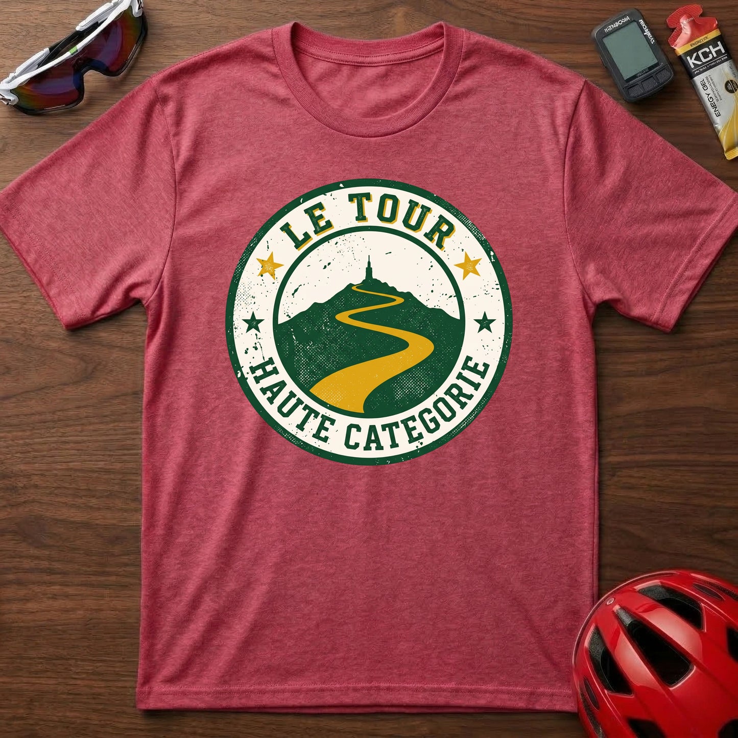 Cycling T-Shirt — "Le Tour Haute Categorie" Retro Badge