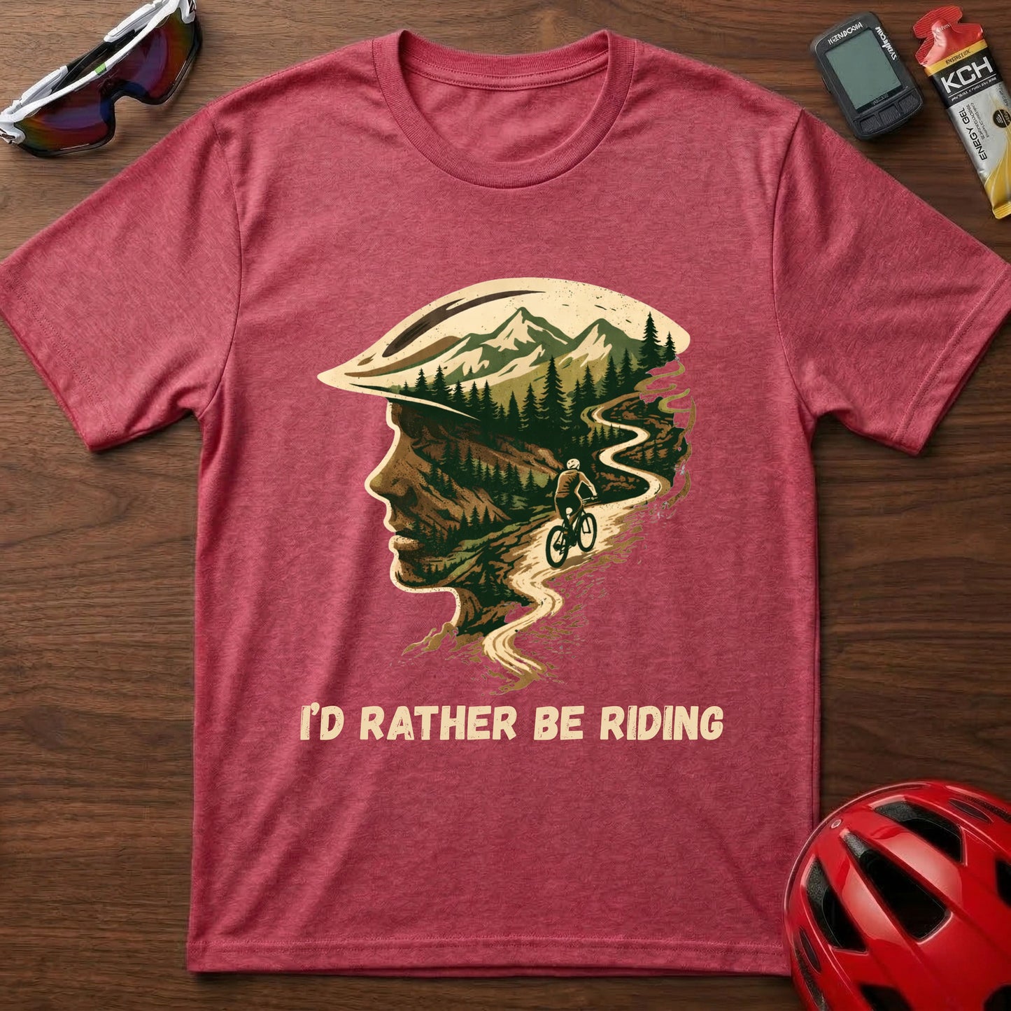 I'd Rather Be Riding MTB Spirit Cycling  T-Shirt