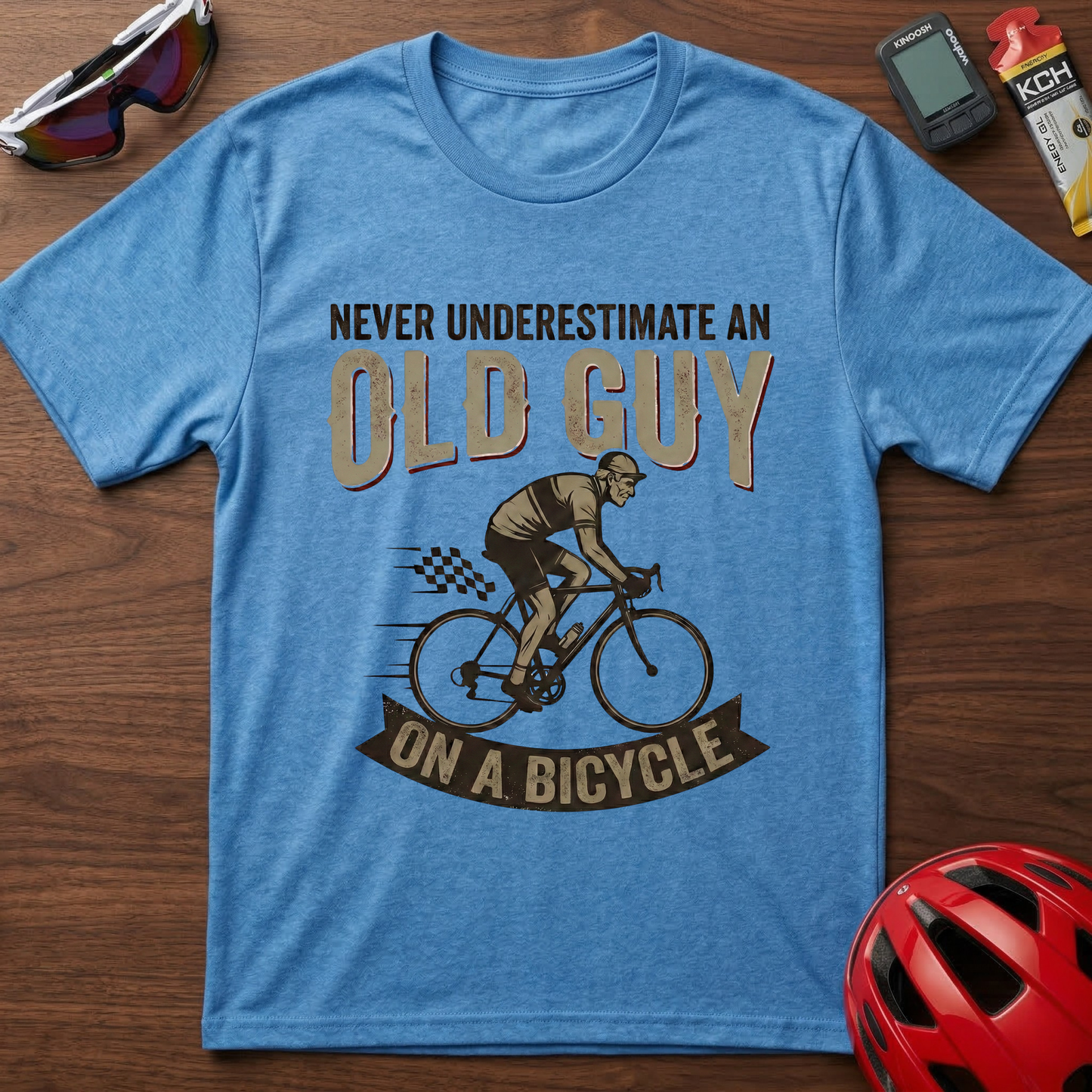 Never Underestimate An Old Guy Cycling  T-Shirt