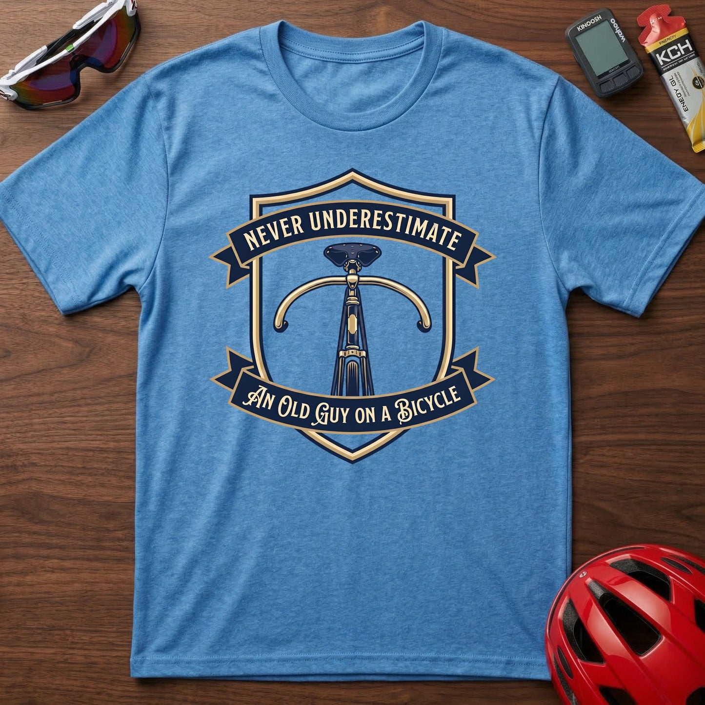 Never Underestimate an Old Guy on a Bicycle Cycling T-Shirt