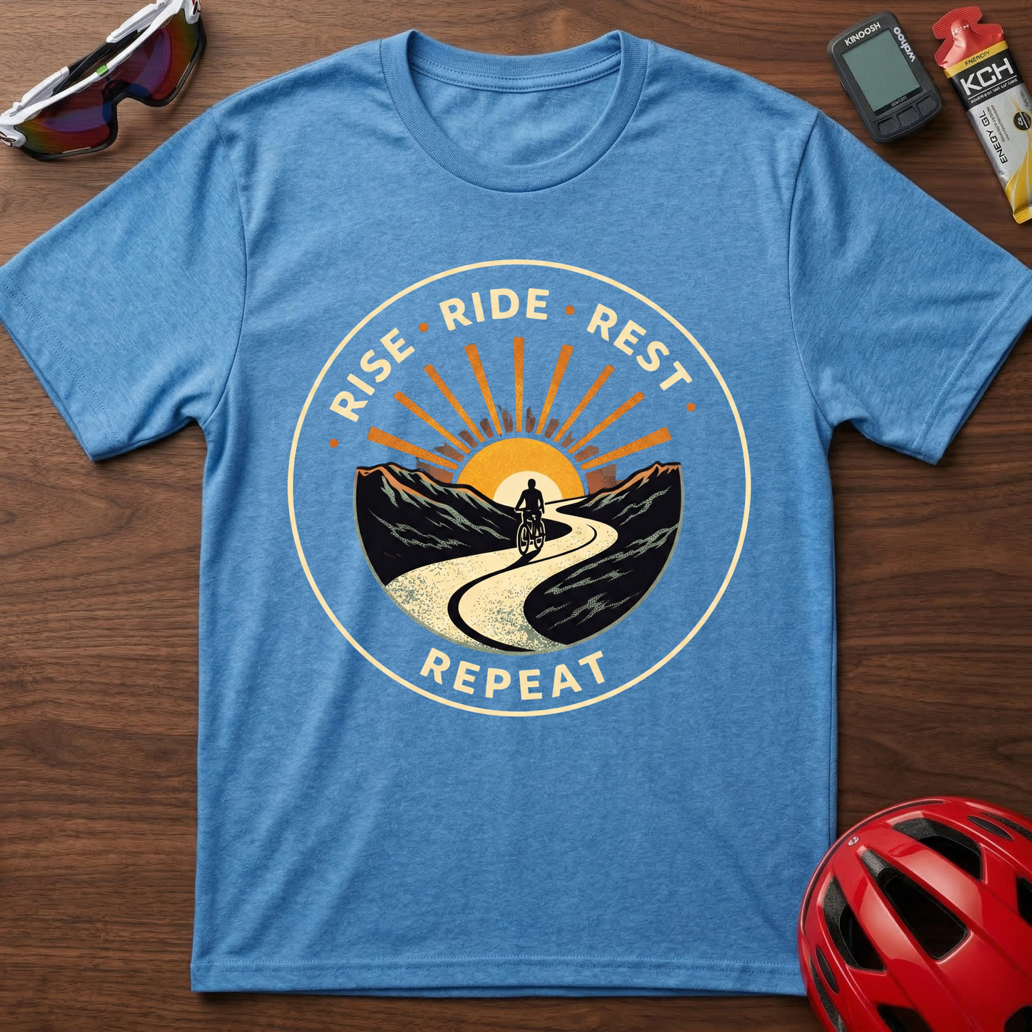 Rise. Ride. Rest. Repeat Cycling  T-Shirt