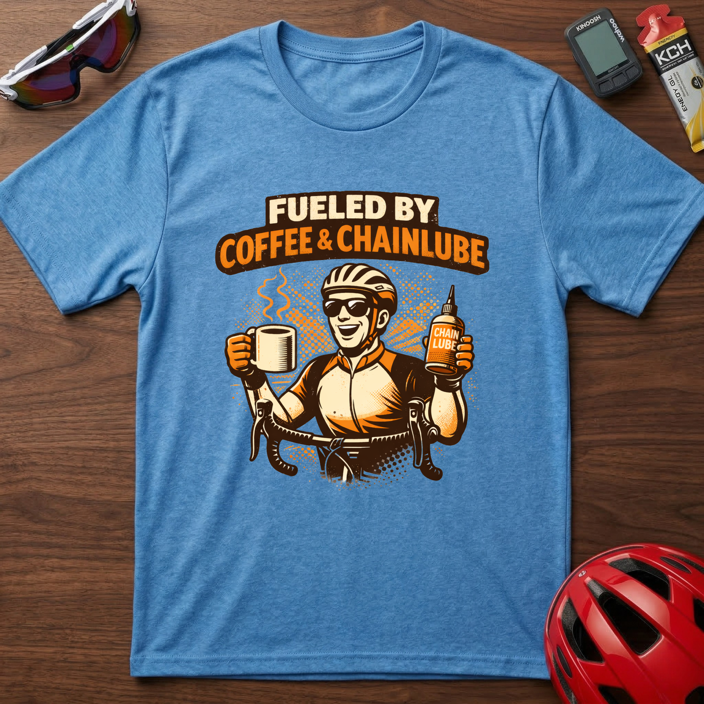 Fueled by Coffee and Chain lube Cycling T-Shirt