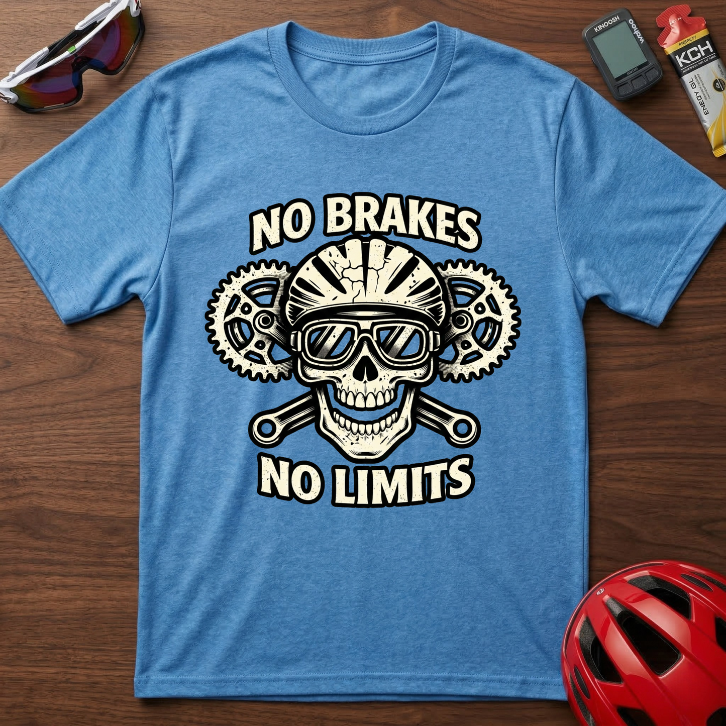 No Brakes No Limits Downhill MTB Cycling  T-Shirt