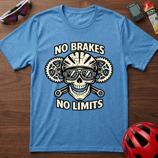 No Brakes No Limits Downhill MTB Cycling  T-Shirt