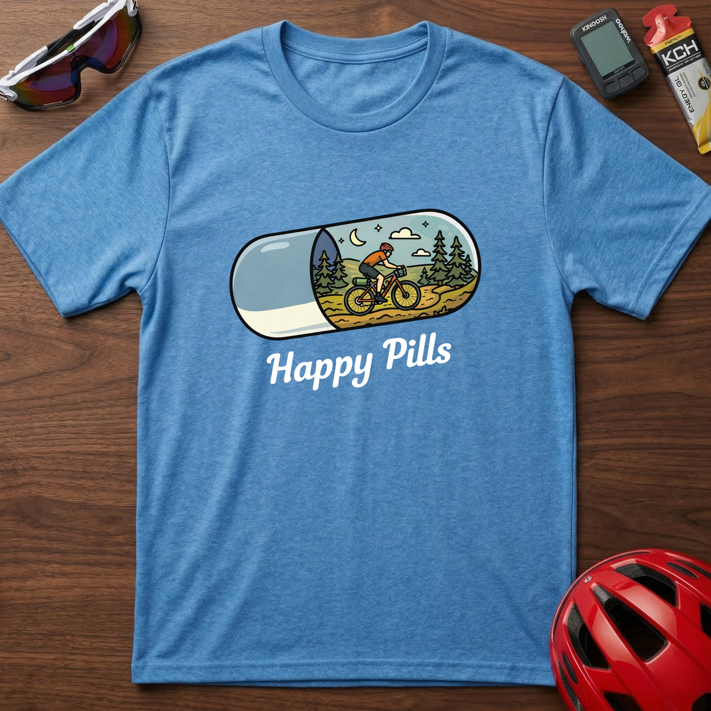 Happy Pills Bikepacking Cycling T-Shirt