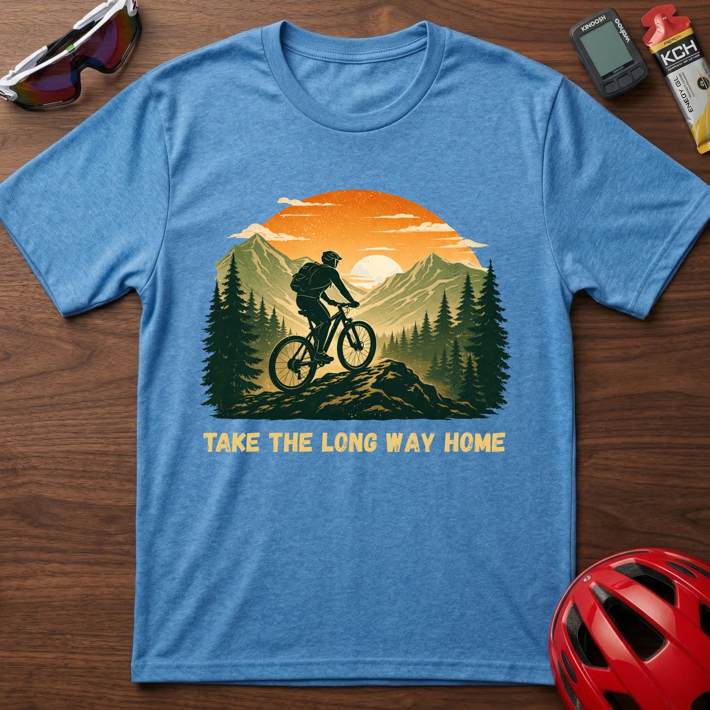 Take The Long Way Home MTB Cycling  T-Shirt