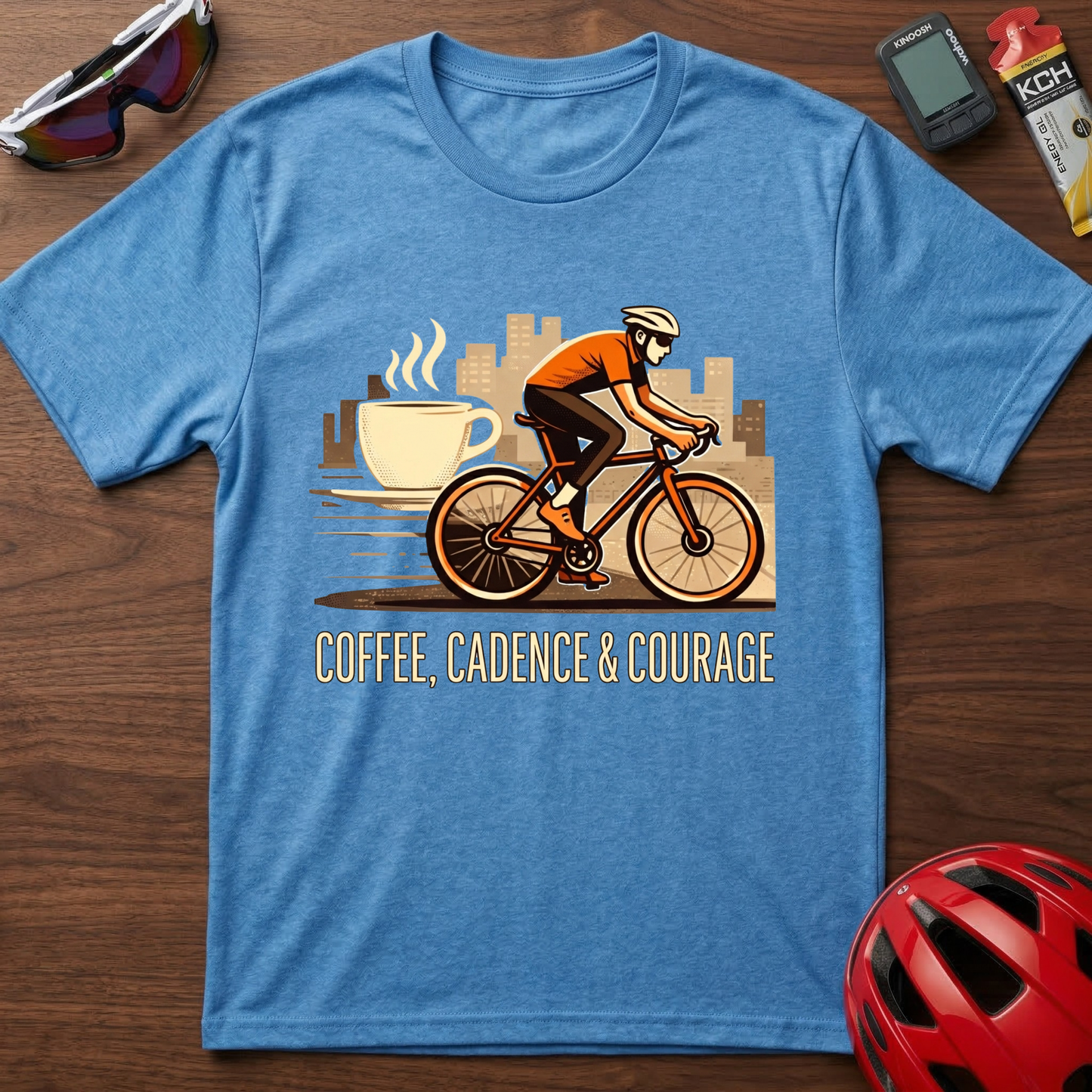Cadence, coffee & courage Cycling T-Shirt