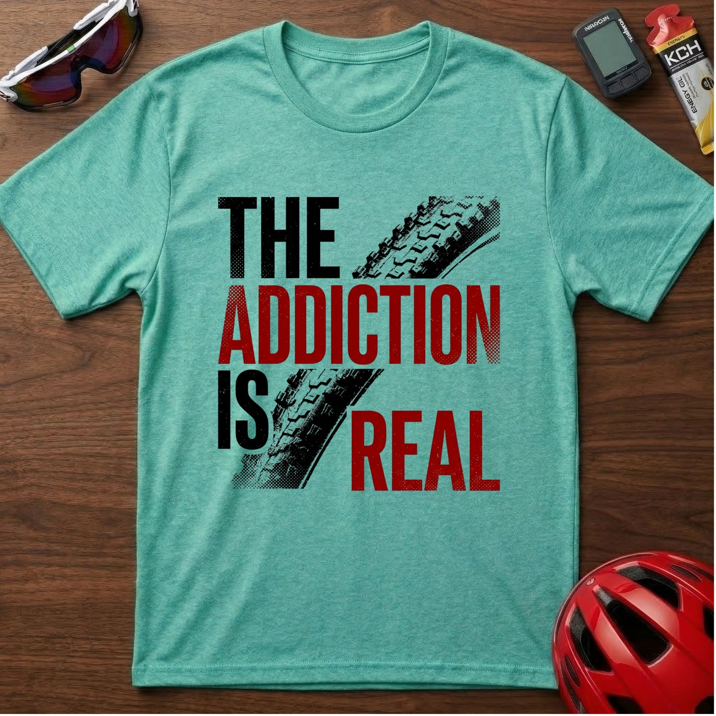 T‑Shirt — “The Addiction Is Real” Cycling Mountain Bike Graphic Tee