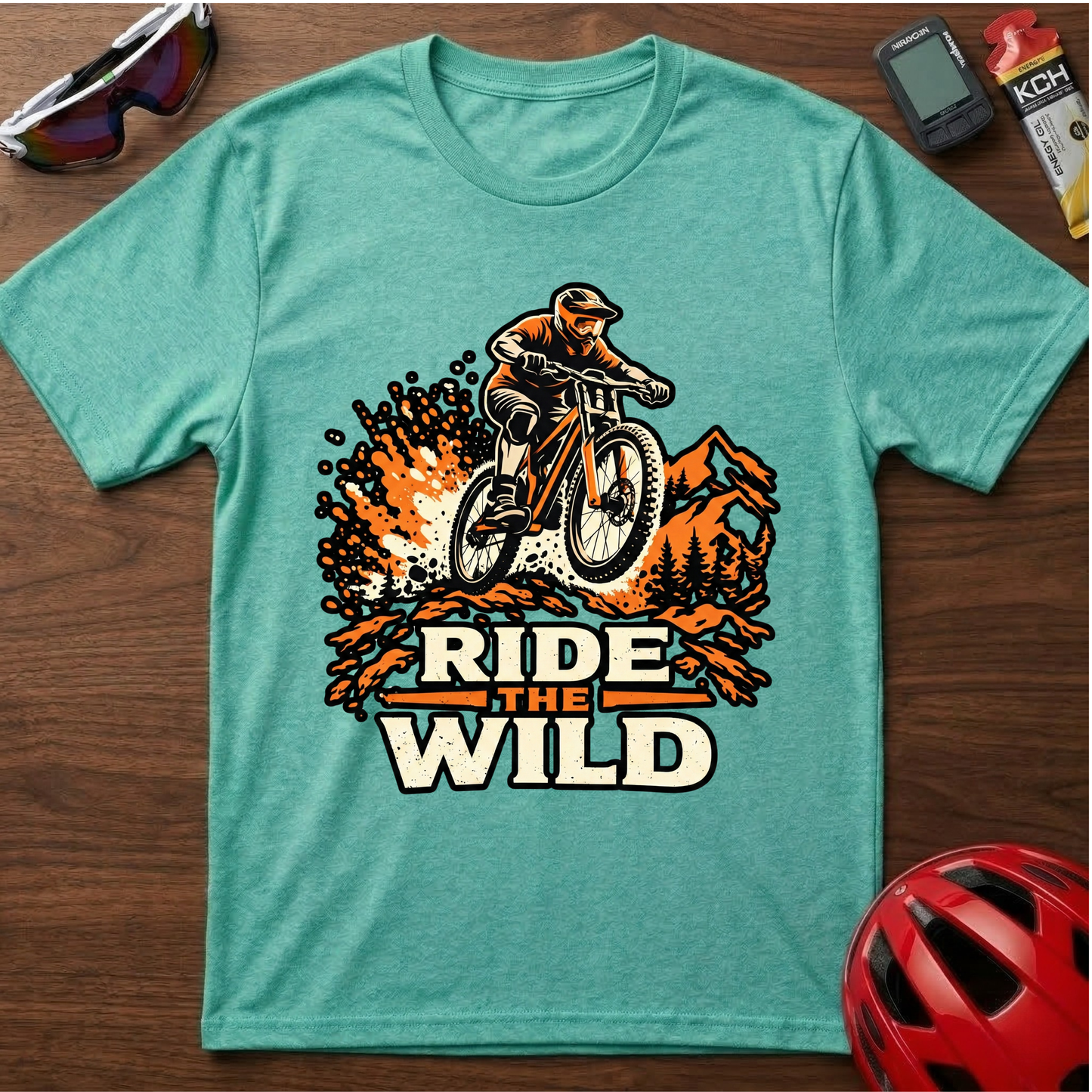 Ride The Wild Downhill MTB Cycling  T-Shirt
