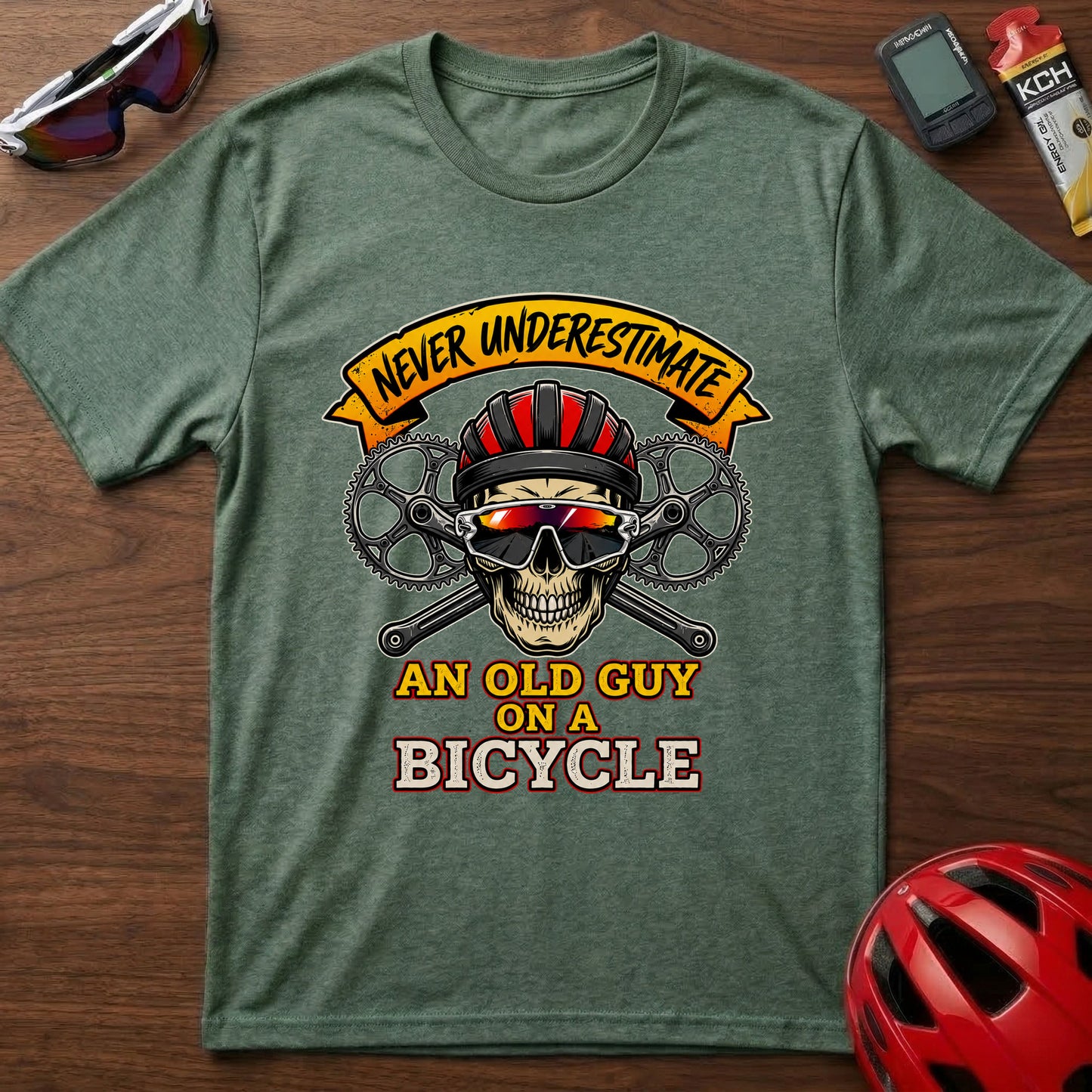Never Underestimate An Old Guy On A Bicycle T-Shirt