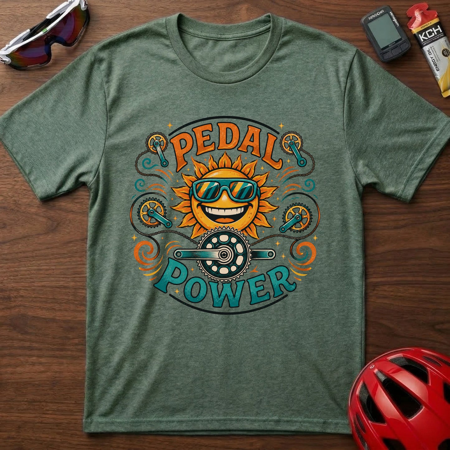 Pedal Power Cycling T-Shirt — Sunny Cycling Graphic Tee