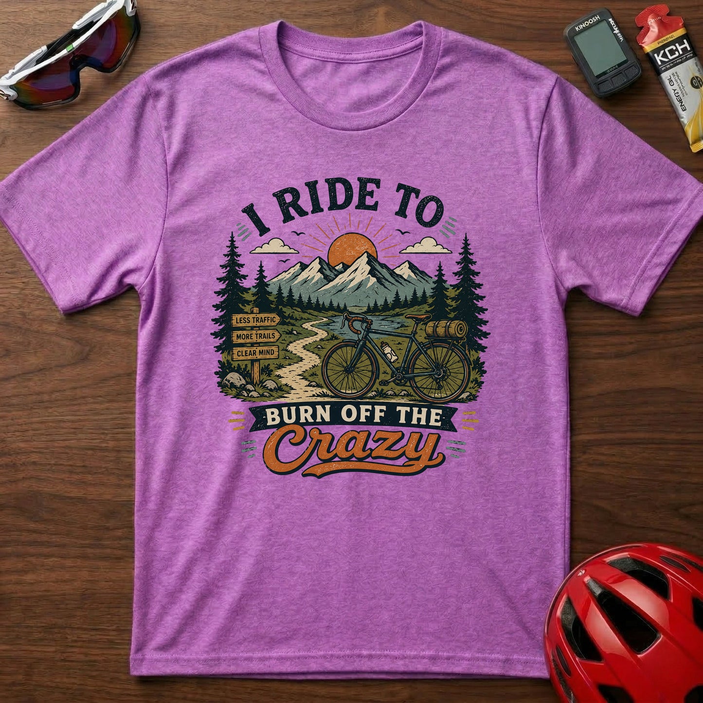 T‑Shirt — I Ride To Burn Off The Crazy Cycling Adventure Tee