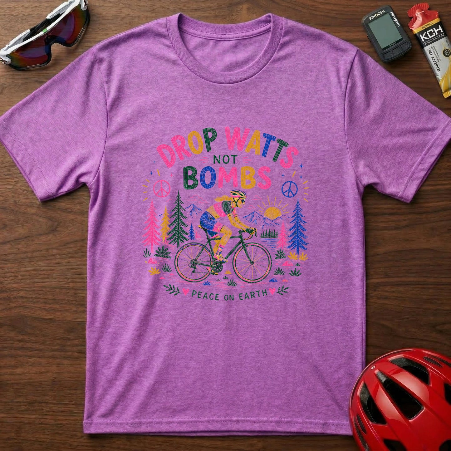 Drop Watts Not xxxx Girl T-Shirt — Peaceful Cycling Eco Energy Graphic Tee
