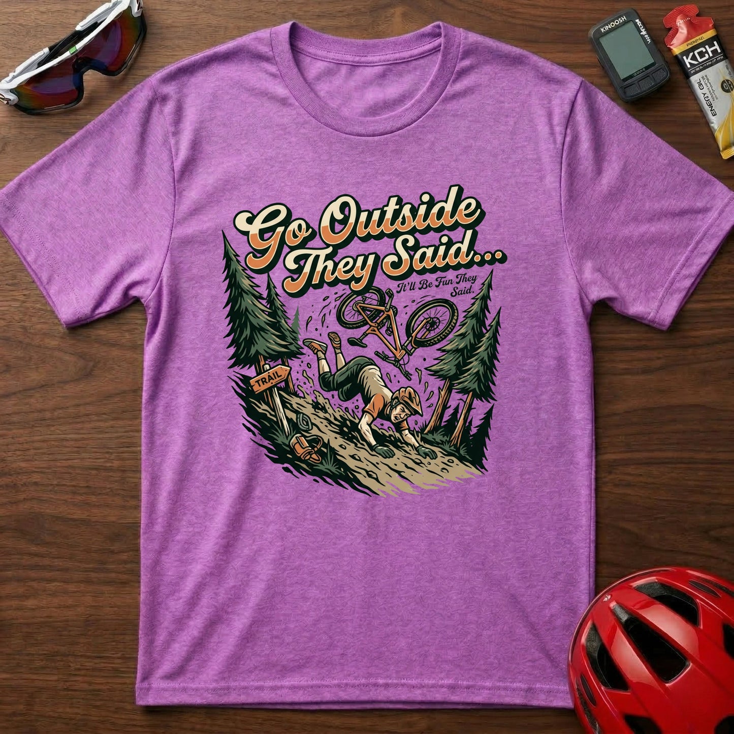 Go Outside They Said Cycling T-Shirt — Vintage Outdoor Cycling Tee