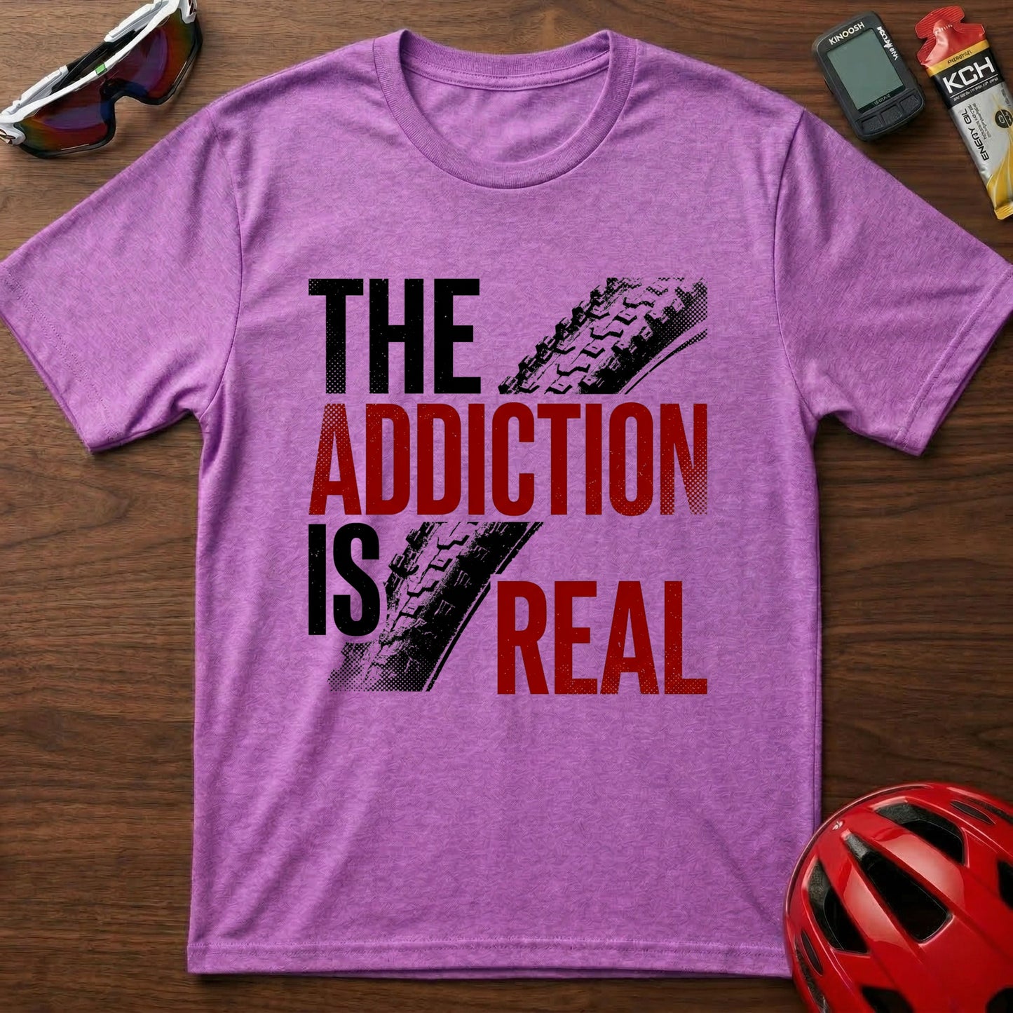 T‑Shirt — “The Addiction Is Real” Cycling Mountain Bike Graphic Tee