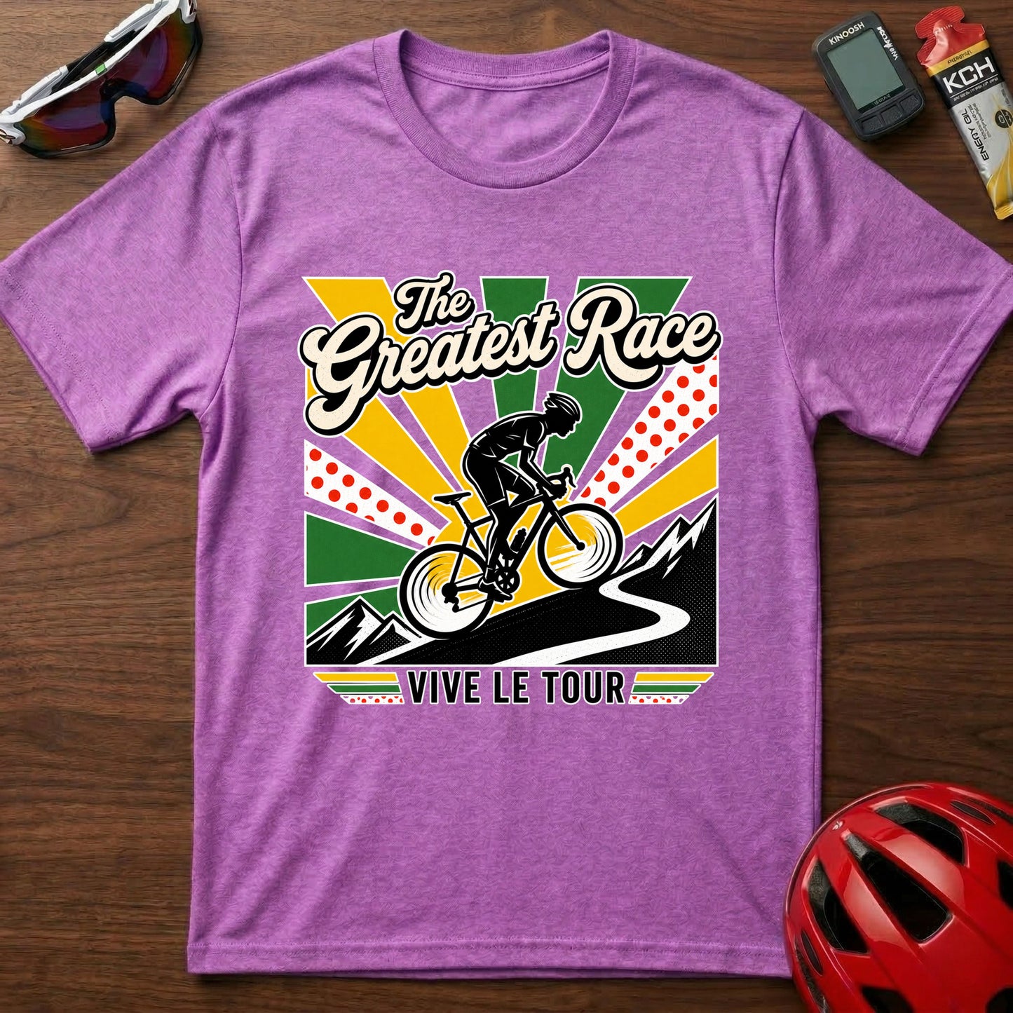 The Greatest Race Tour de France Cycling T‑Shirt — Vive Le Tour Retro Bike Tee