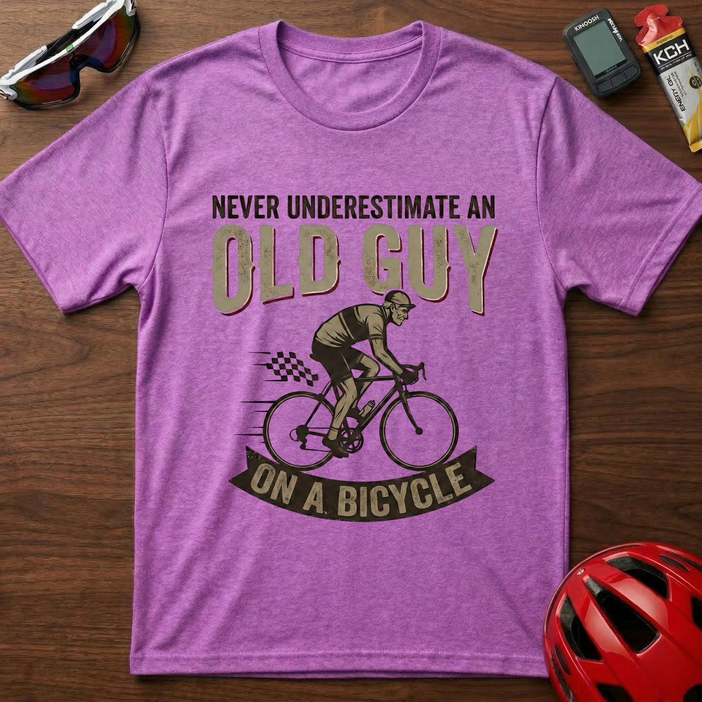 Never Underestimate An Old Guy Cycling  T-Shirt