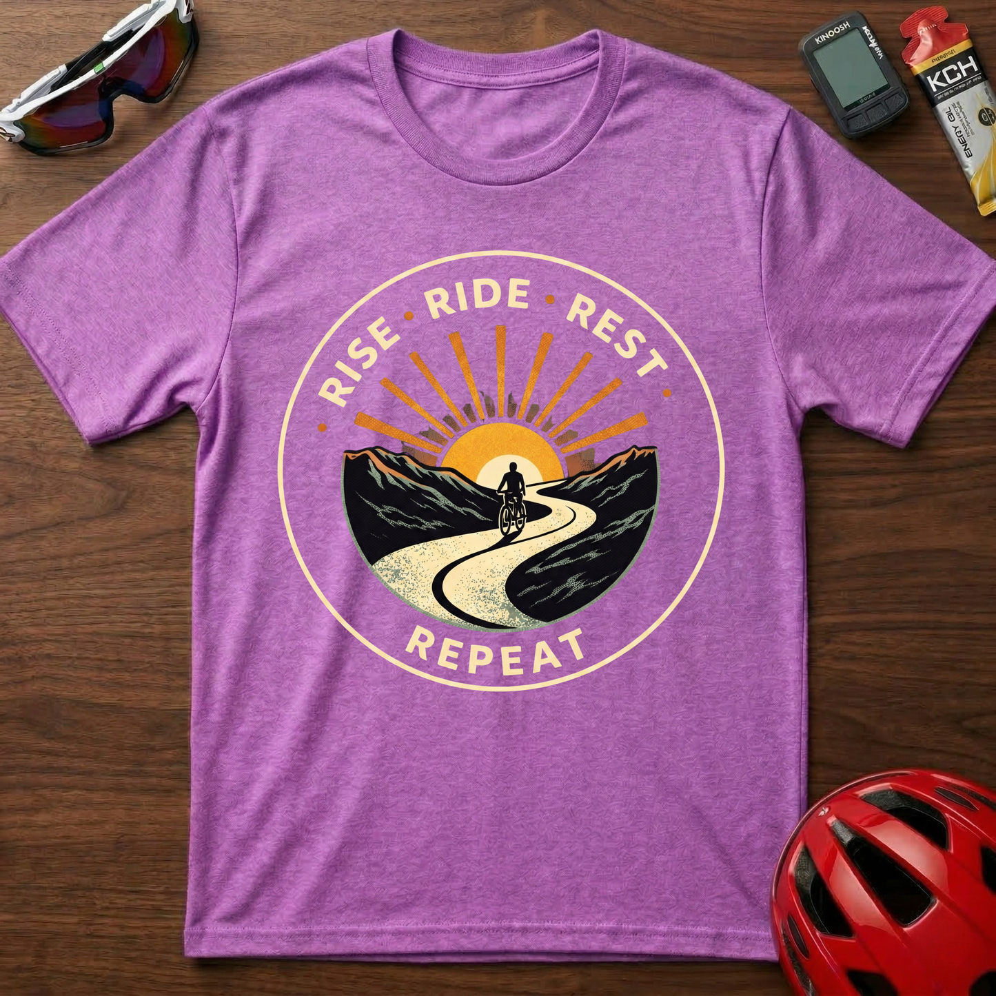 Rise. Ride. Rest. Repeat Cycling  T-Shirt