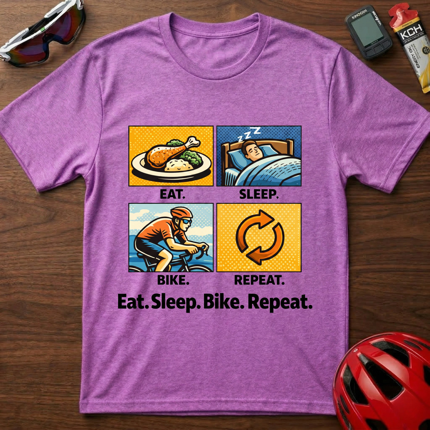 Eat, sleep, bike, repeat Cycling T-Shirt