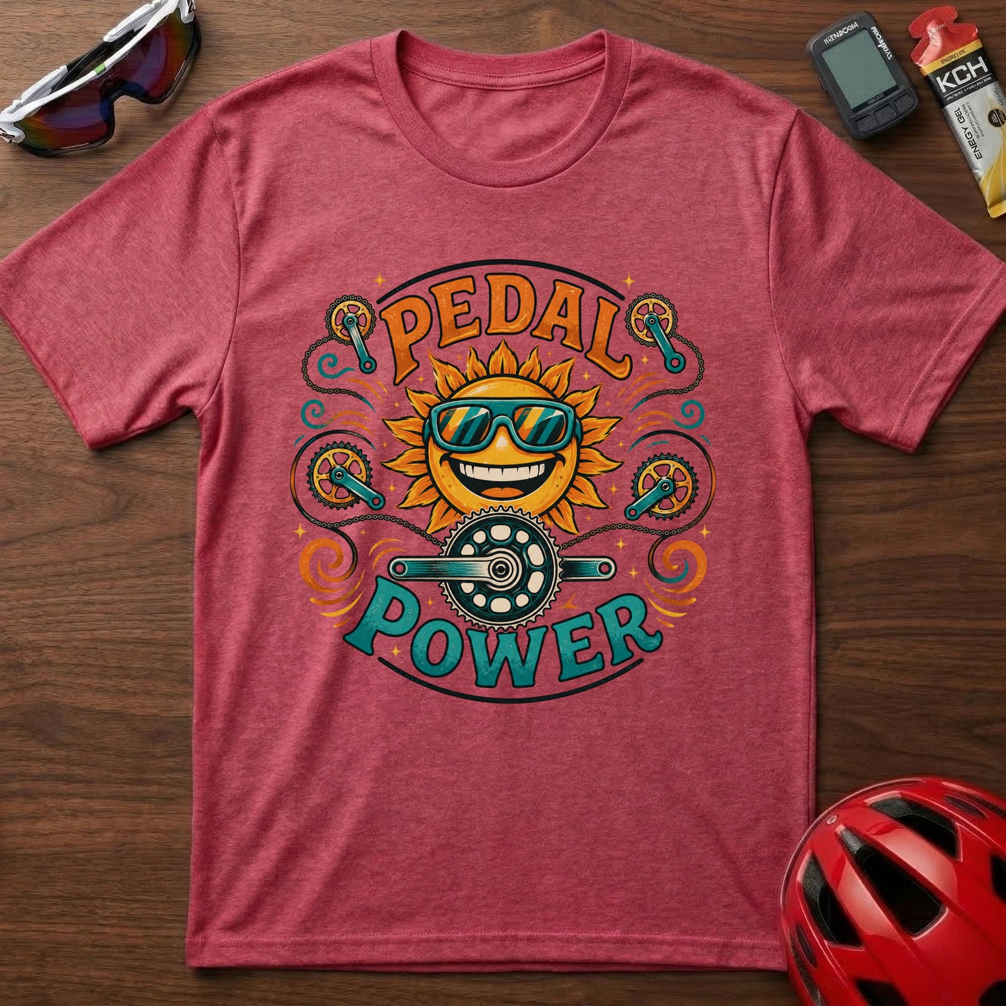 Pedal Power Cycling T-Shirt — Sunny Cycling Graphic Tee