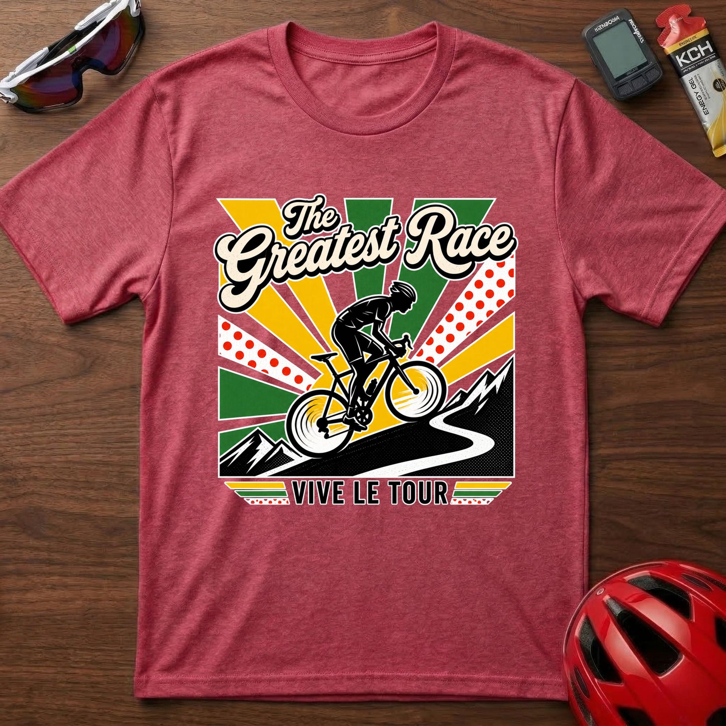 The Greatest Race Tour de France Cycling T‑Shirt — Vive Le Tour Retro Bike Tee