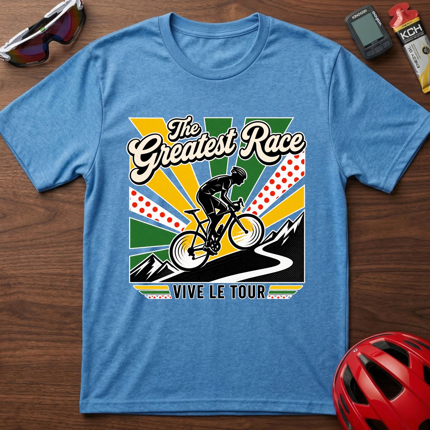 The Greatest Race Tour de France Cycling T‑Shirt — Vive Le Tour Retro Bike Tee