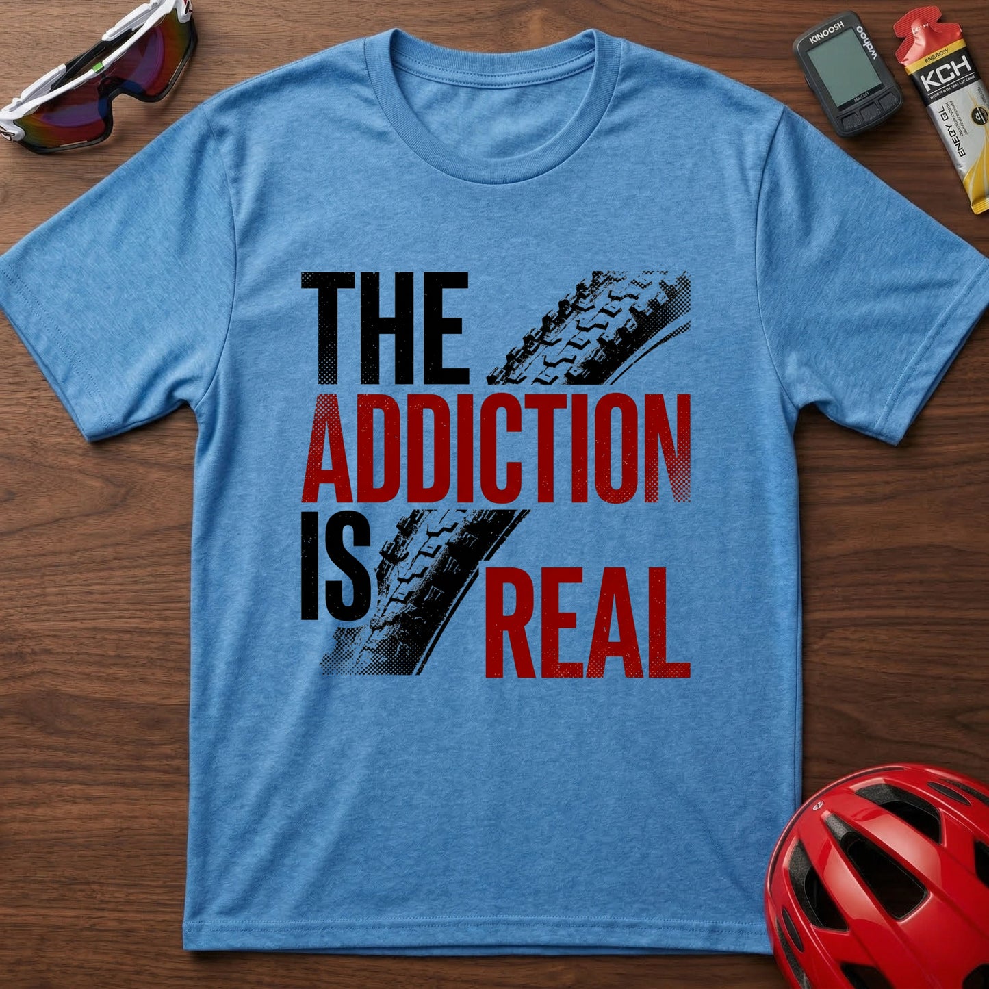 T‑Shirt — “The Addiction Is Real” Cycling Mountain Bike Graphic Tee