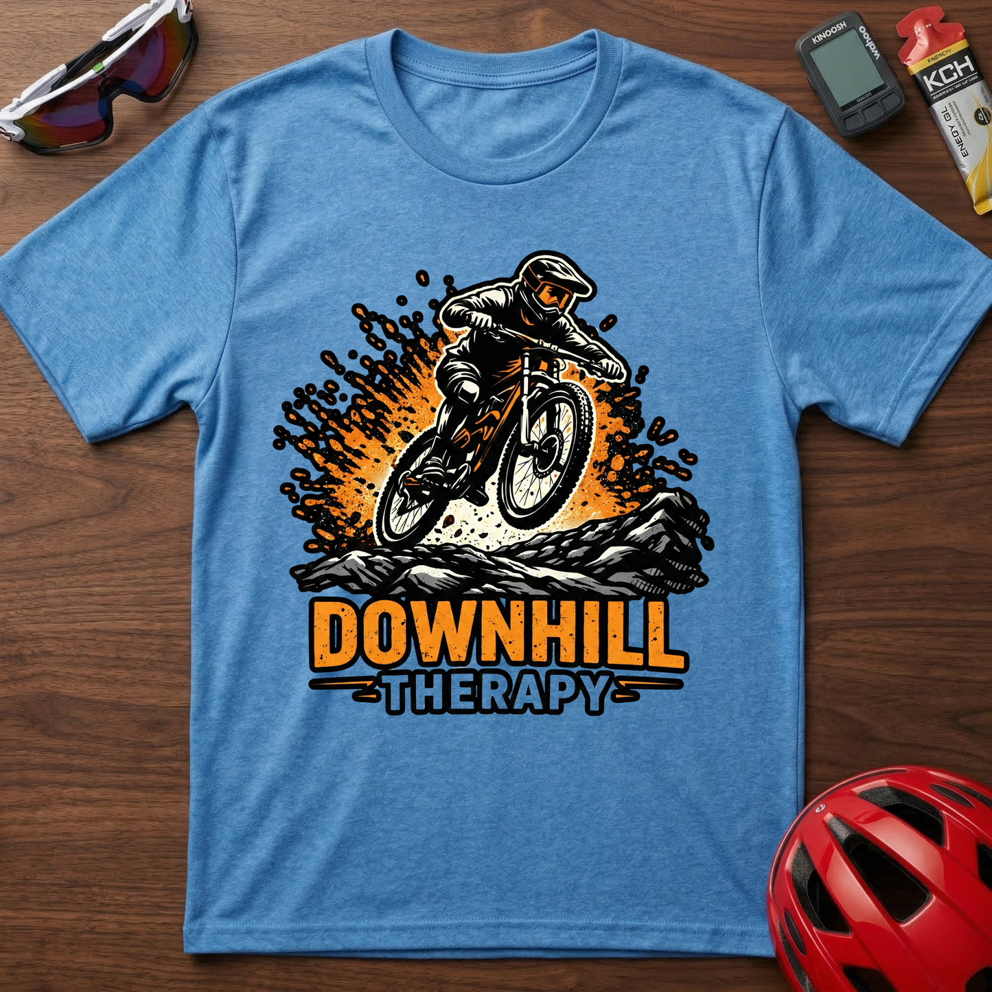 Downhill Therapy Mountain Biking T-Shirt — MTB Rider Gift