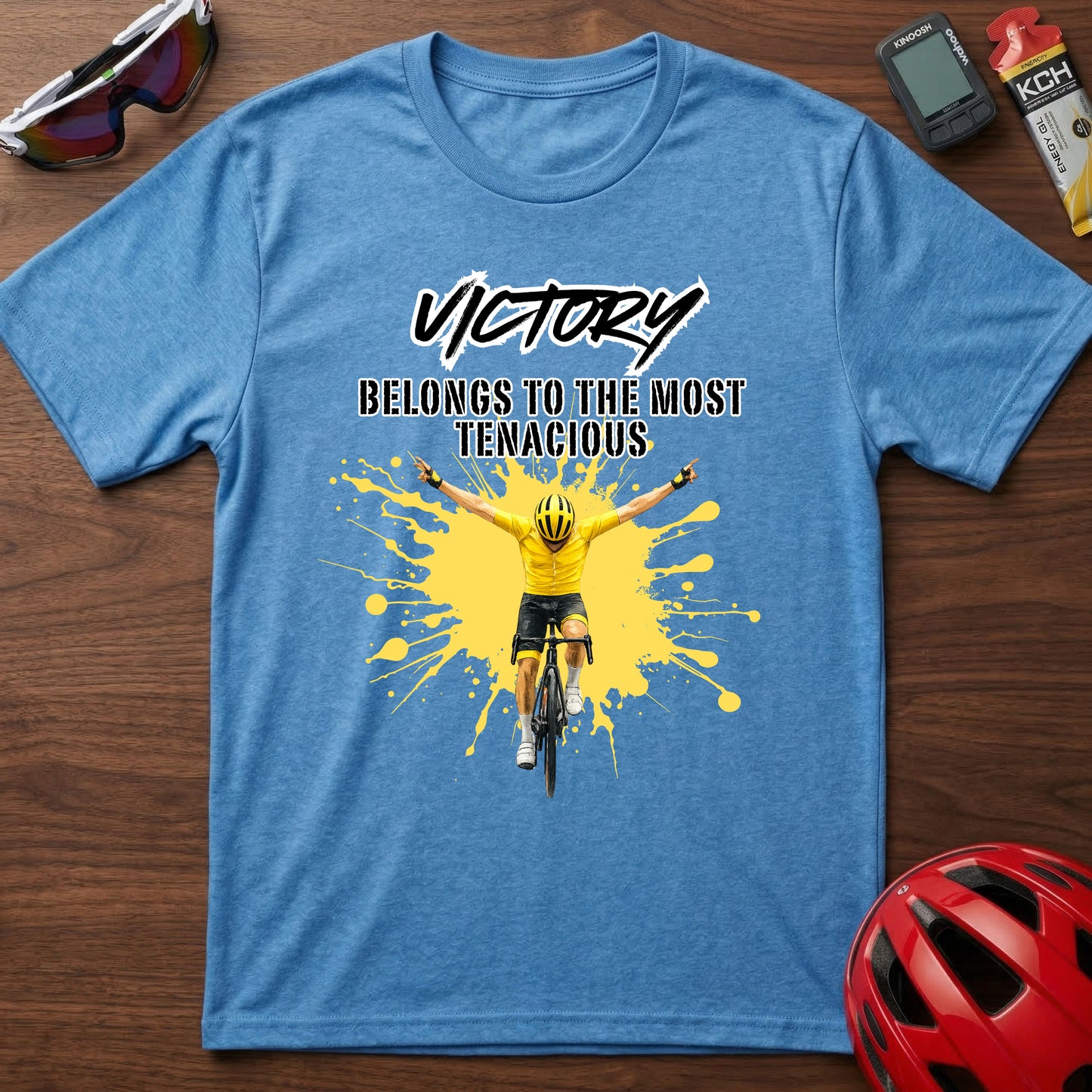 Cycling T‑Shirt - "Victory Belongs to the Most Tenacious" Motivational Bike Tee