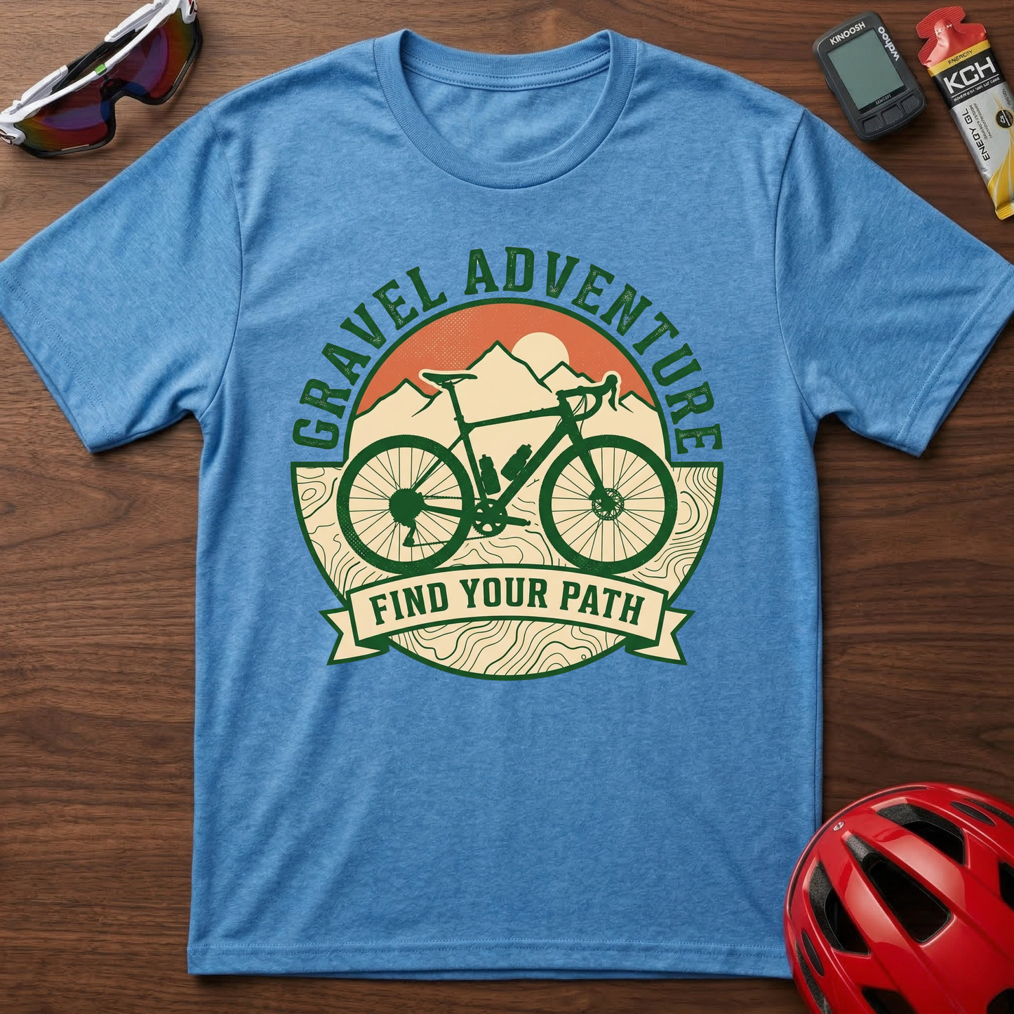Gravel Adventure Bike T-Shirt — "Find Your Path" Cycling Tee