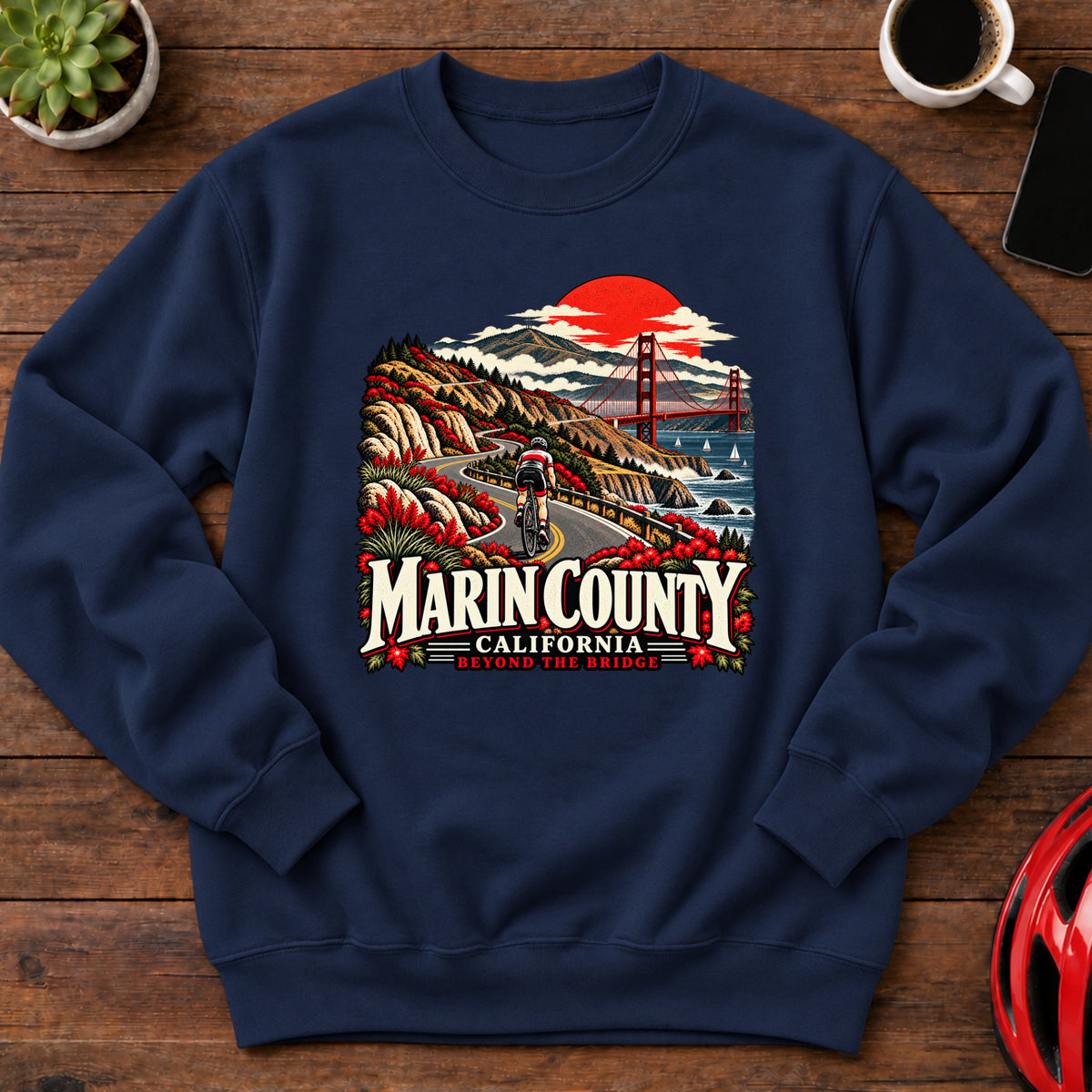 Marin County California Cycling Sweatshirt(Global)