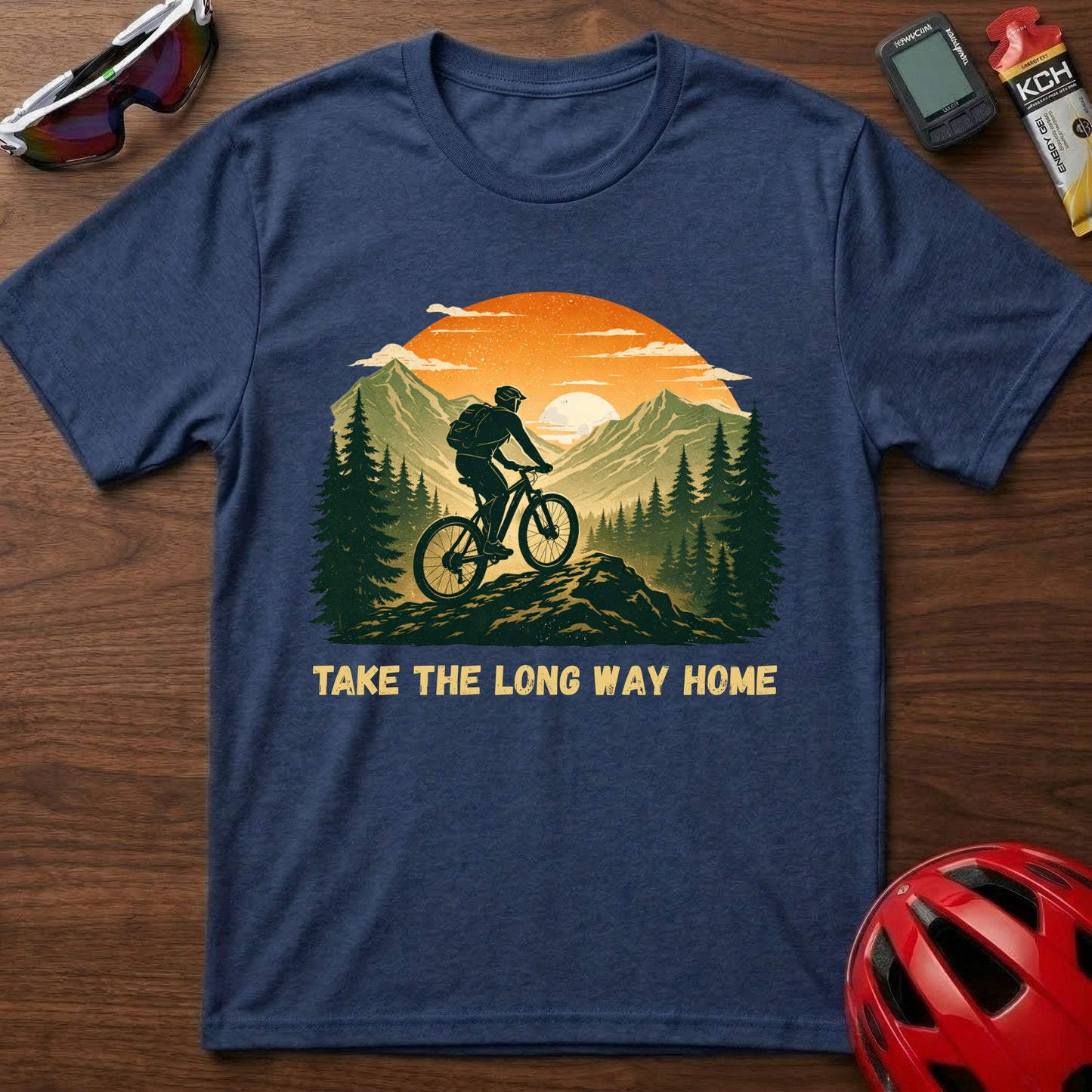 Take The Long Way Home MTB Cycling  T-Shirt