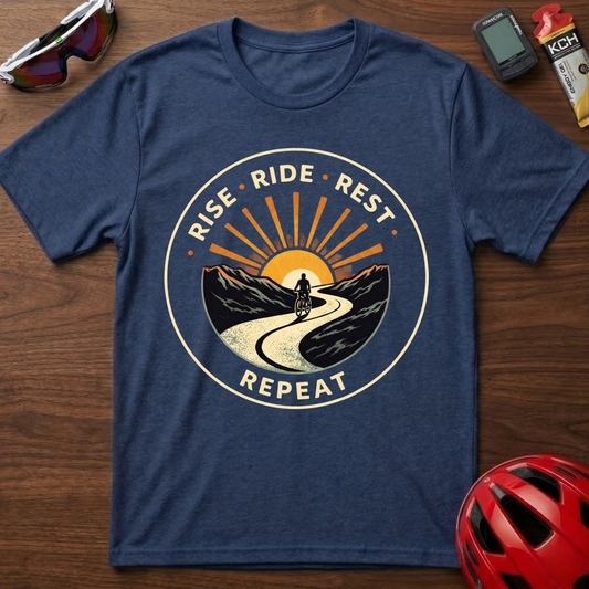 Rise. Ride. Rest. Repeat Cycling  T-Shirt