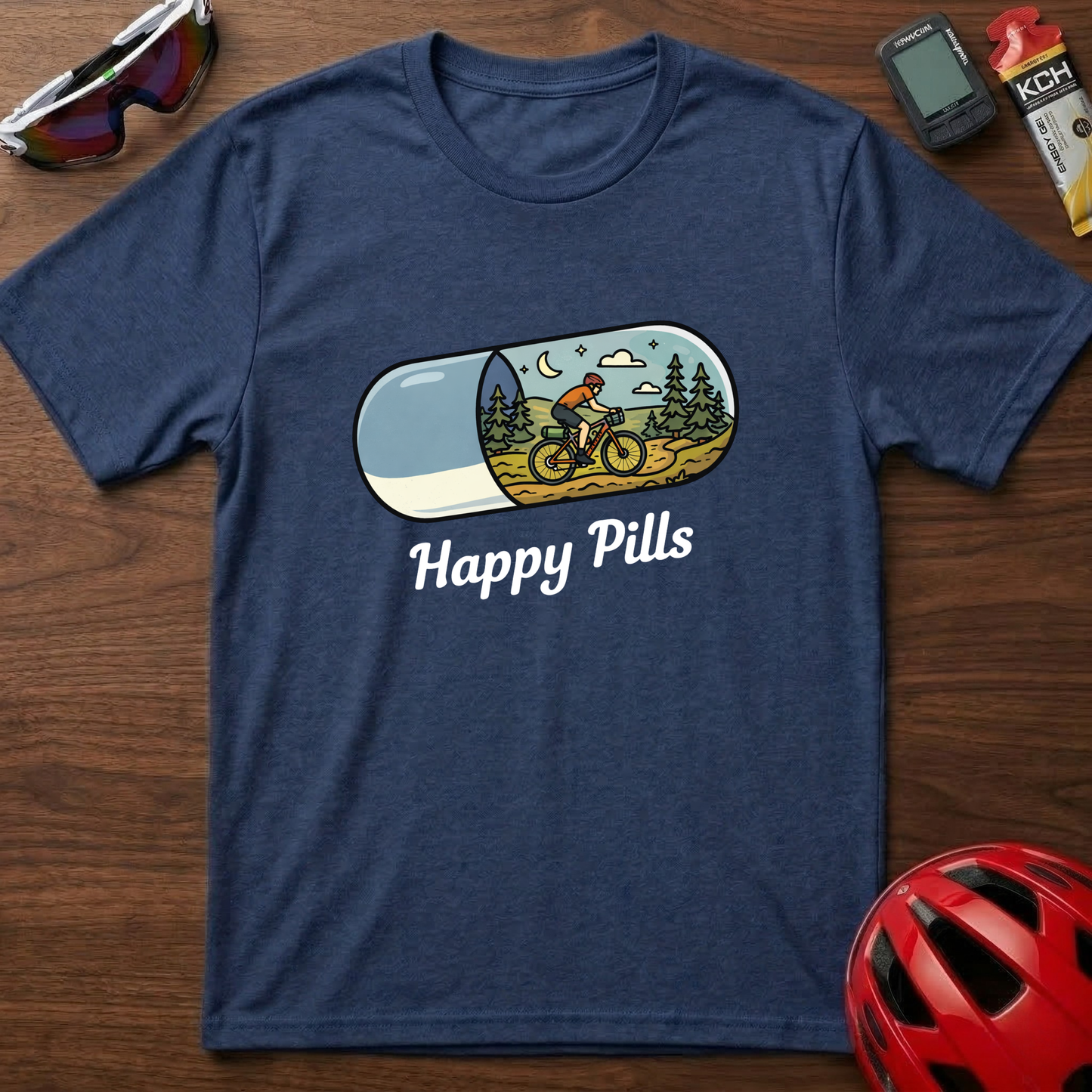 Happy Pills Bikepacking Cycling T-Shirt