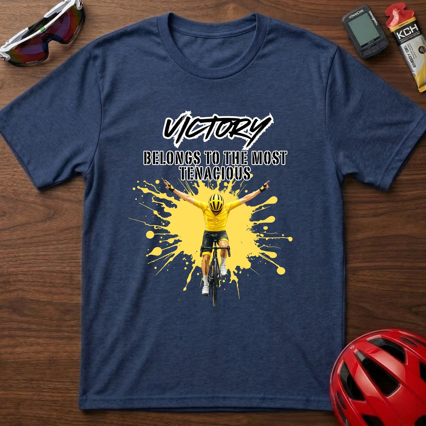 Cycling T‑Shirt - "Victory Belongs to the Most Tenacious" Motivational Bike Tee