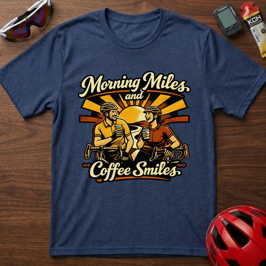 Morning Miles and Coffee Smiles Cycling T-Shirt
