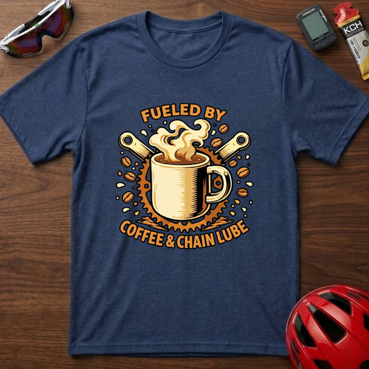 Fueled By Coffee & Chainlube Cycling  T-Shirt