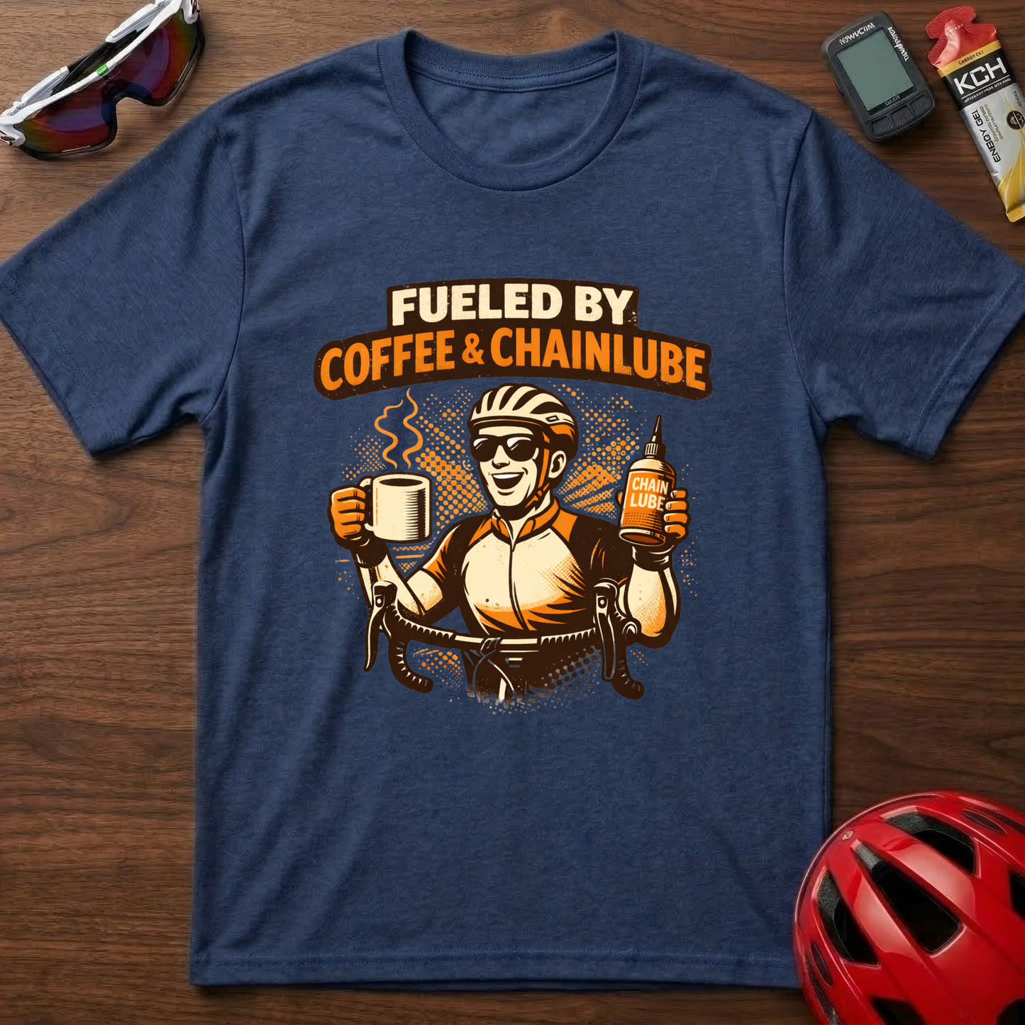 Fueled by Coffee and Chain lube Cycling T-Shirt